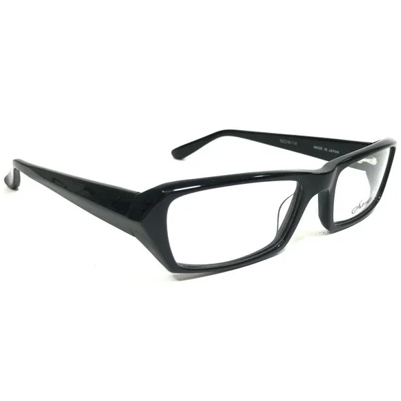 Sama Eyeglasses Frames APEX BLK Polished Black Rectangular Full Rim 53-18-138 - Picture 2 of 11